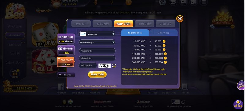 hình thức thẻ cào hiện tại ít được sử dụng