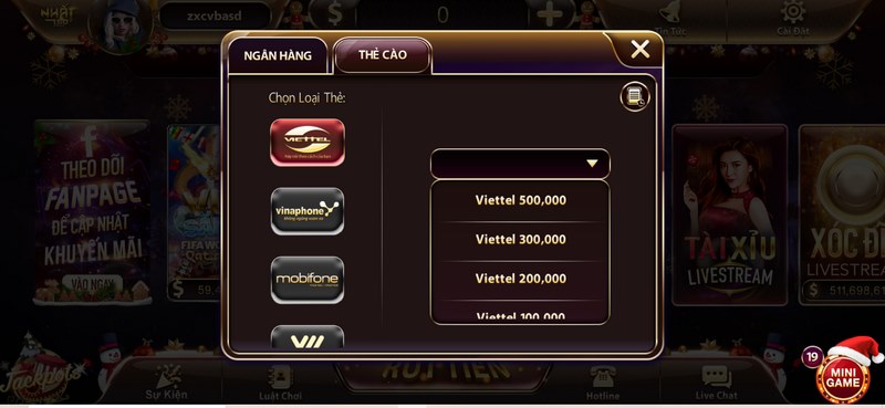 rút tiền thẻ cào tiện lợi