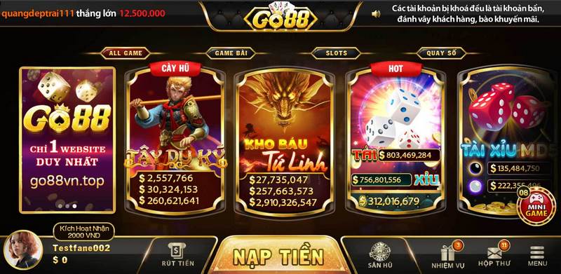 Nhà Go88 liên kết với những đơn vị phát hành game nổi tiếng thế giới